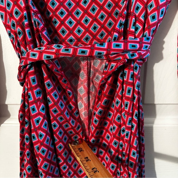 FREE PEOPLE S It Takes Two Lng Sleeve Geometric Belted Open Back Mini Dress Pink - Picture 9 of 14